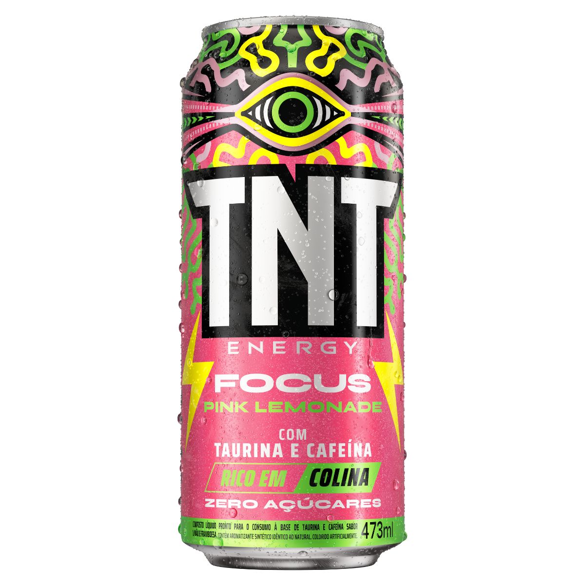 Energético Tnt Focus Pink Lemonade Zero Açúcar Lata 473ml